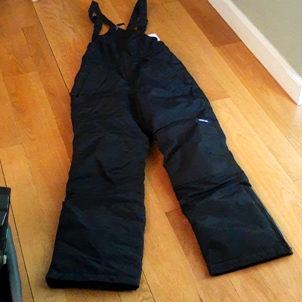 Lands' End Boys Bib Snow Pants, Black, Size 12. NWT